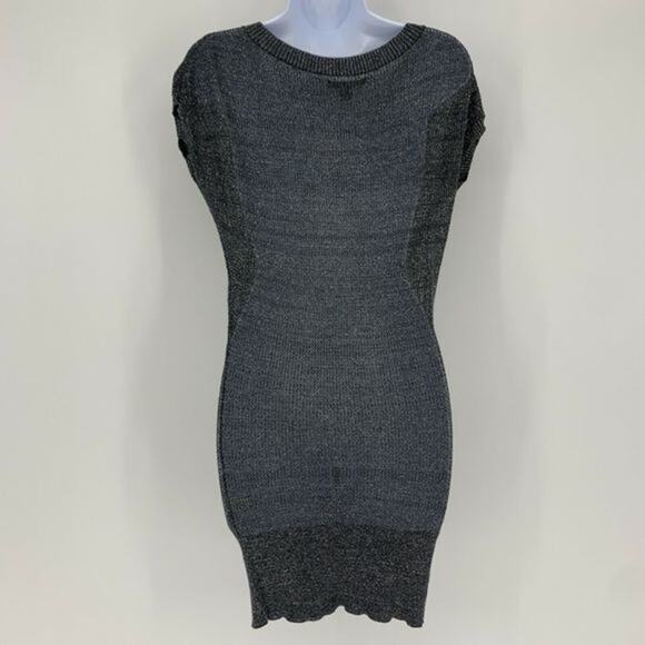 EXPRESS Glitter Open Knit Sweater Dress Size S Mesh Short Cap Sleeve - Picture 7 of 9